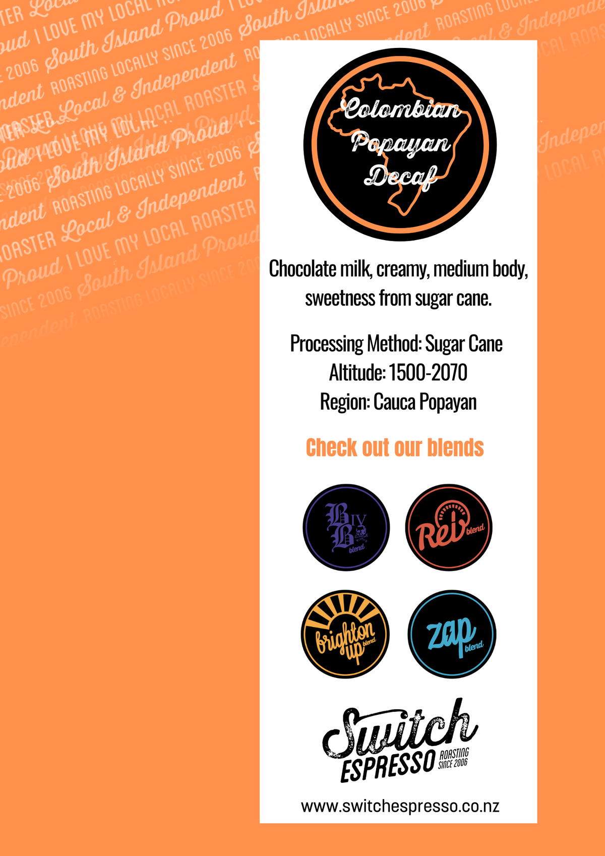 Colombia Popayan Decaf