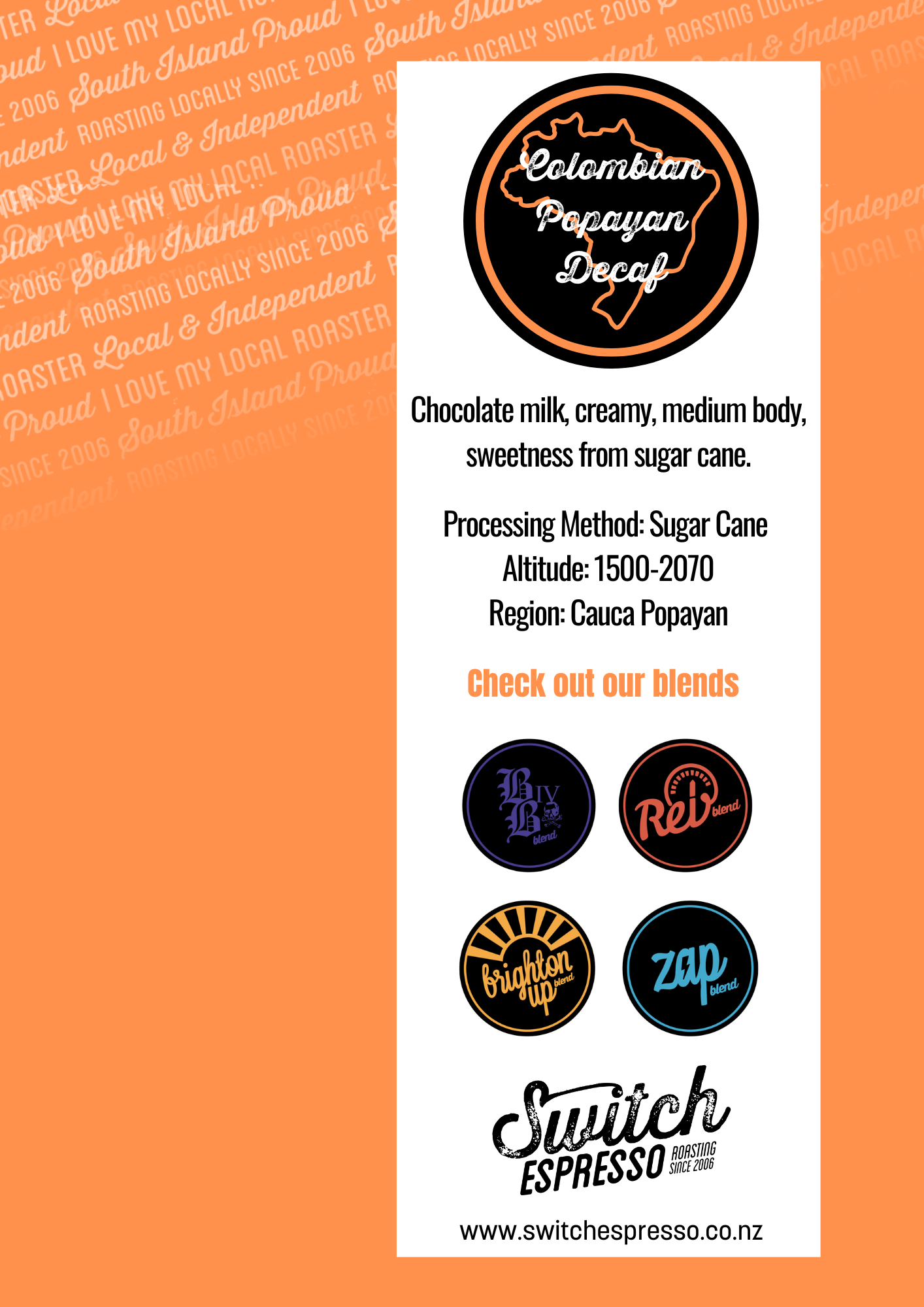 Colombia Popayan Decaf